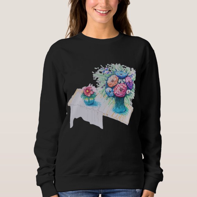 Sweatshirt Bouquet de fleurs coloré et vibrant. (Devant)