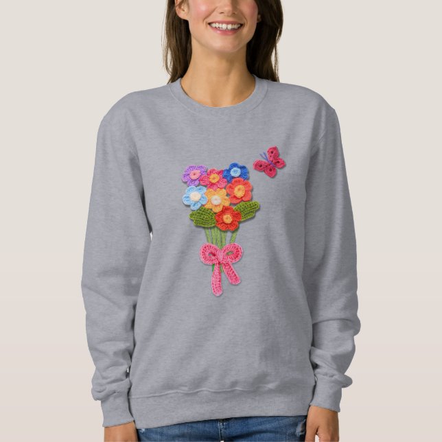 Sweatshirt Bouquet de fleurs de Crochet Imprimer Porte - clé (Devant)