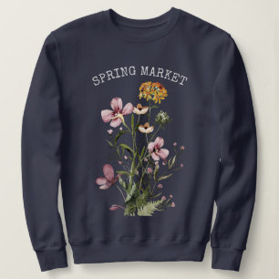 Sweatshirt Bouquet de fleurs sauvages à l'aquarelle #1 Marché
