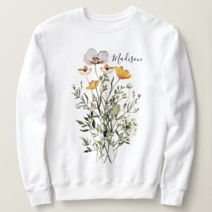 Sweatshirt Bouquet de fleurs sauvages séchées Monogram