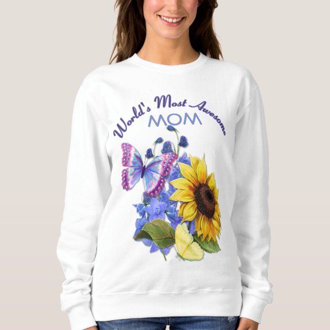 Sweatshirt Bouquet de papillon pour maman (Devant)