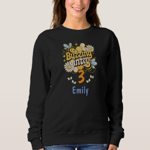 Sweatshirt Bourdonnant Dans un Nom Personnalisé et Âge Mignon