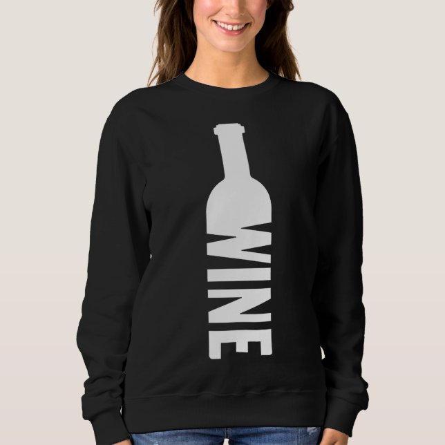 Sweatshirt Bouteille De Vin Et Verre De Vin (Devant)