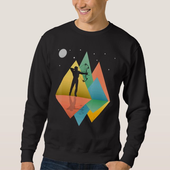 Sweatshirt Bow Hunter Mountains Retro Pop Art (Devant)