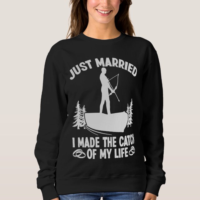 Sweatshirt Bowfisher Just Married Catch of Life Bowfishing Bo (Devant)
