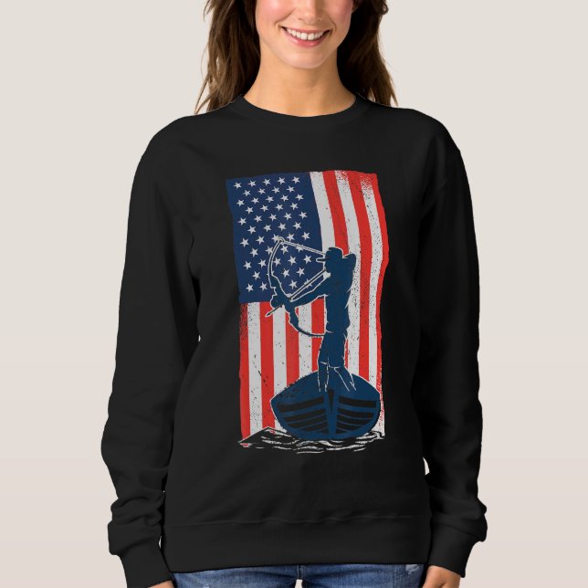 Sweatshirt BowFishing American Flag Fish Bow Chasse (Devant)