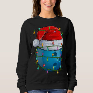 Sweatshirt Bowling Ball Xmas Éclairage Santa Hat Bowling Ball