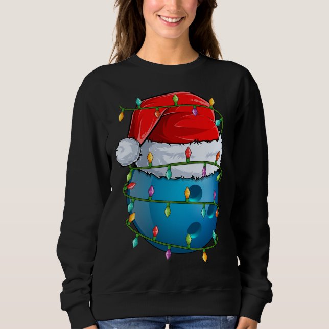 Sweatshirt Bowling Ball Xmas Éclairage Santa Hat Bowling Ball (Devant)