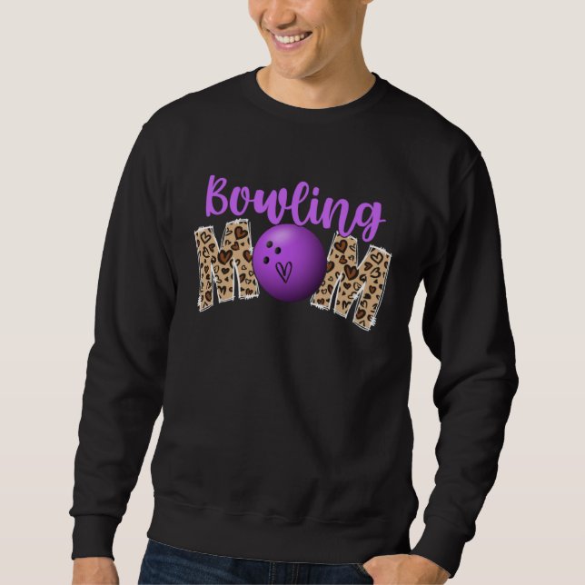 Sweatshirt Bowling Mom Leopard Print Cute Mother s Day Sport (Devant)
