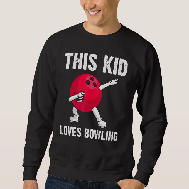 Sweatshirt Bowling Pour Enfants Filles Garçons Bowler Jeu Lan (Devant)