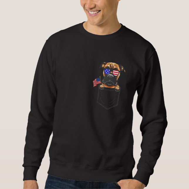 Sweatshirt Boxe à l'intérieur de la poche Drapeau américain 4 (Devant)