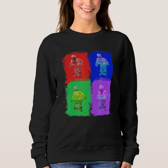 Sweatshirt Boxe Box Boxeur Pop Art (Devant)