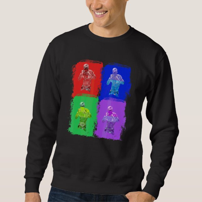 Sweatshirt Boxe Box Boxeur Pop Art (Devant)