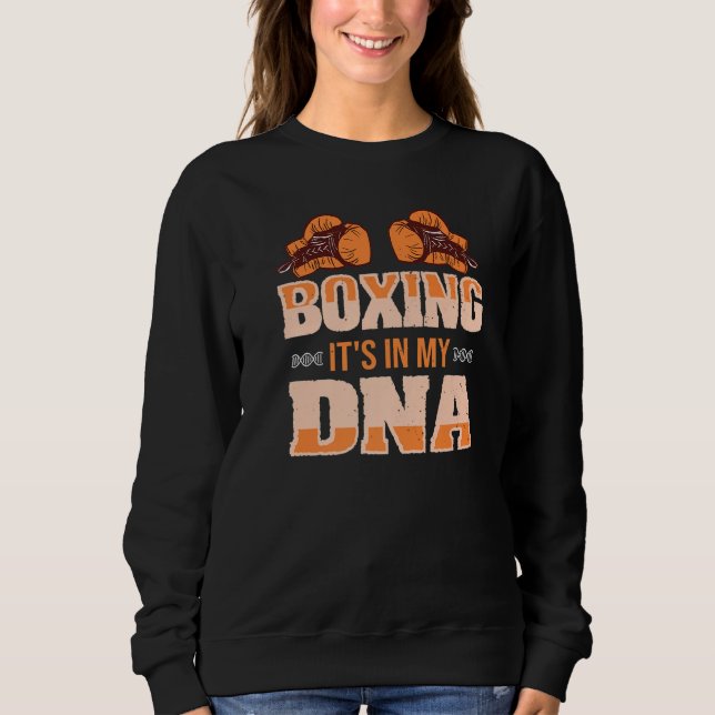 Sweatshirt Boxe Est Mon Adn Kickboxing Striking Sport (Devant)