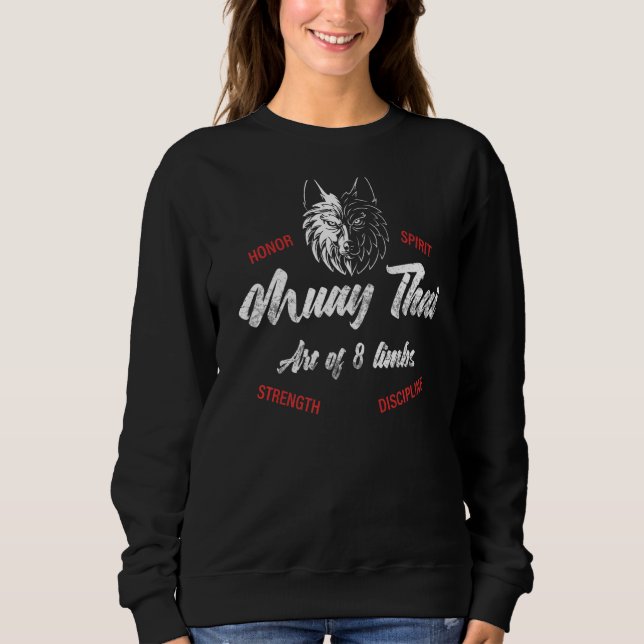 Sweatshirt Boxe Et Kickboxing Thaïlandais Muay Wolf (Devant)