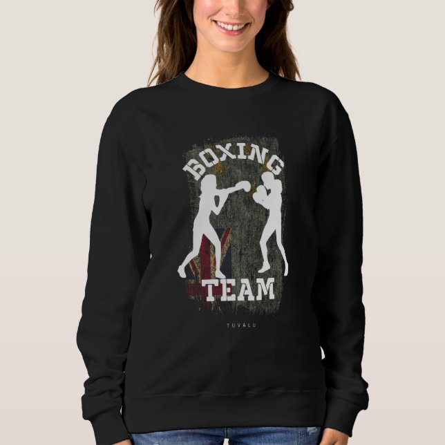 Sweatshirt Boxe féminine Tuvalu Sports de combat Combattant B (Devant)
