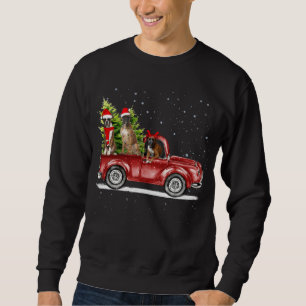 Sweatshirt Boxe Père Noël Reindeer Red Truck Snow Christmas T