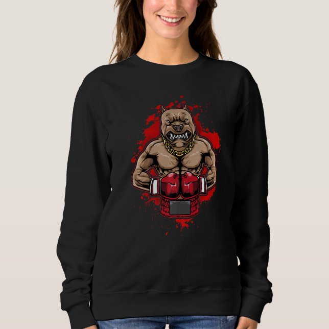 Sweatshirt Boxe Pit Bull Aime Pitbulls Entraînement Chien Ani (Devant)