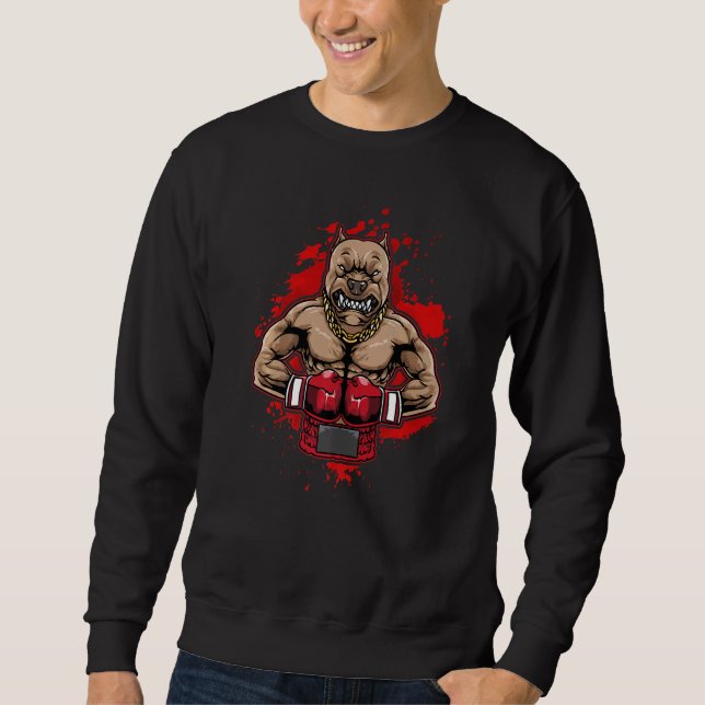 Sweatshirt Boxe Pit Bull Aime Pitbulls Entraînement Chien Ani (Devant)