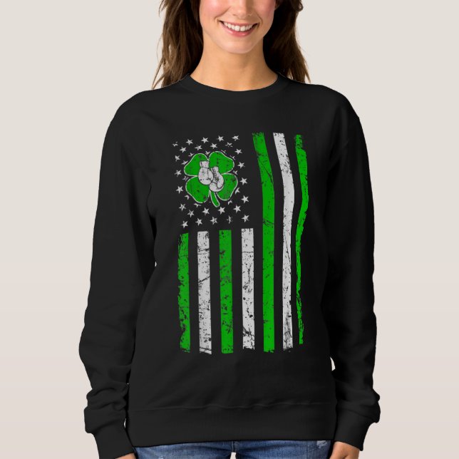 Sweatshirt Boxe Retro Jour de la Saint Patrick irlandais Spor (Devant)