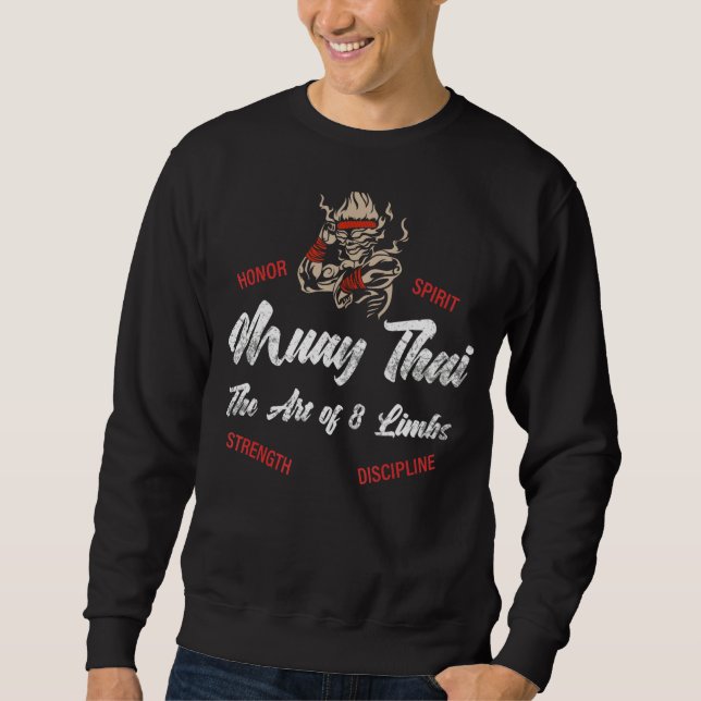 Sweatshirt Boxe Rétro Muay Thai Et Thai (Devant)