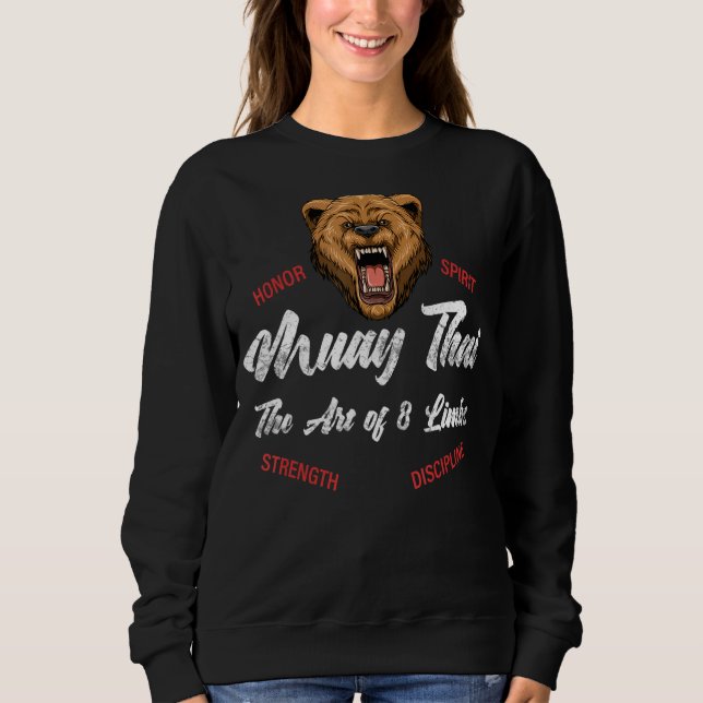 Sweatshirt Boxe thaïlandaise Kickboxing Muay Thai Bear (Devant)