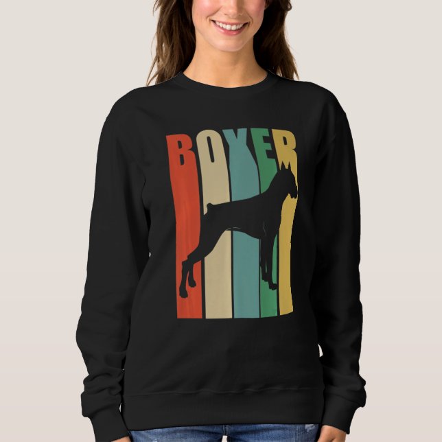 Sweatshirt Boxer Chien Boxer Chien Rétro (Devant)