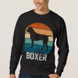 Sweatshirt Boxer Chien race - Retro Rainbow Sunset Log Chien
