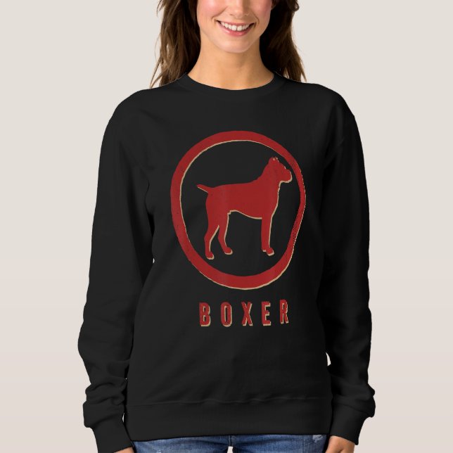 Sweatshirt Boxer Chien Retro Vintage (Devant)