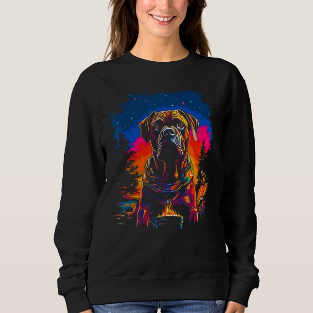 Sweatshirt Boxer Dog Camping (Devant)