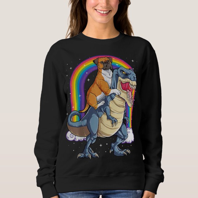 Sweatshirt Boxer équitation Dinosaur T rex Cadeau Amoureux de (Devant)