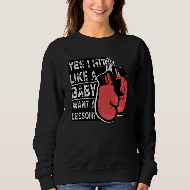 Sweatshirt Boxer Filles Boxer Oui J'Ai Frappé Comme Un Bébé V (Devant)
