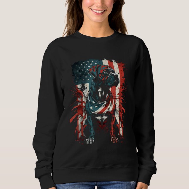 Sweatshirt Boxer Funny America USA Flag Dog Lover K-9 Unit Pa (Devant)