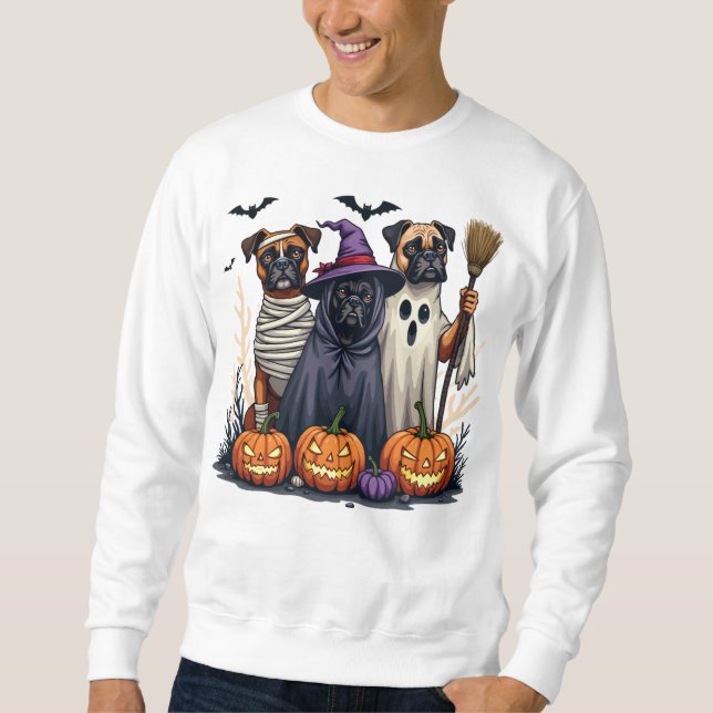 Sweatshirt Boxer Halloween Costume Cute Spooky Dog Lover (Devant)