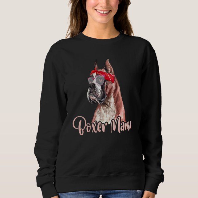 Sweatshirt Boxer maman maman maman rouge Écharpe lunettes de  (Devant)