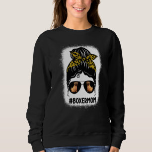 Sweatshirt Boxer Maman Messy Bun Empreinte de léopard de chev