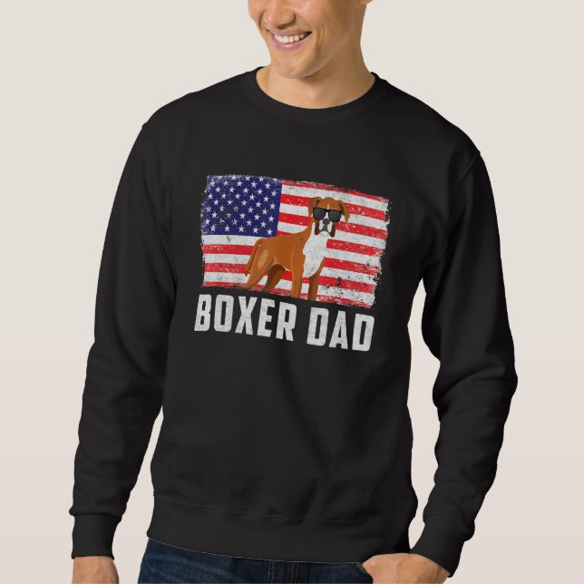 Sweatshirt Boxer Papa American Drapeau 4 juillet Indépendance (Devant)