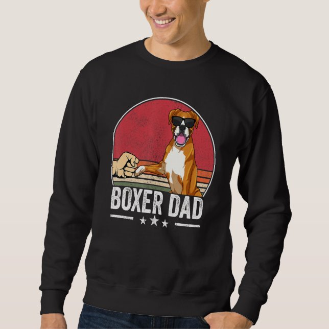 Sweatshirt Boxer Papa Chien Boxer Chien Vêtements Retro Sunse (Devant)