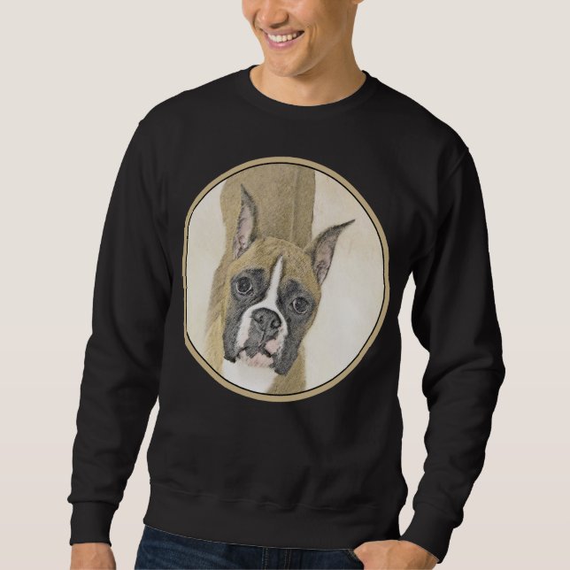 Sweatshirt Boxer Peinture - Cute Original Chien Art (Devant)