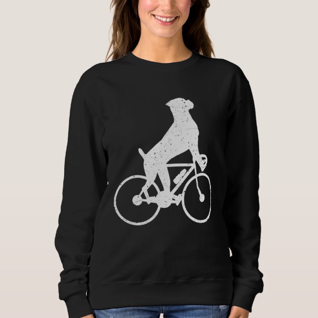 Sweatshirt Boxer riding a bicycle boxer dog  autumn (Devant)