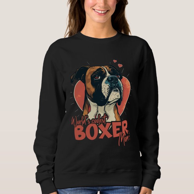 Sweatshirt Boxerdog avec décoration de coeur  Boxermom la plu (Devant)