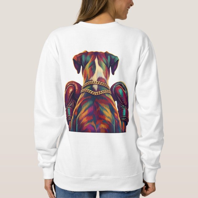 Sweatshirt Boxeur en Pop Art avec impression avant et arrière (Dos)