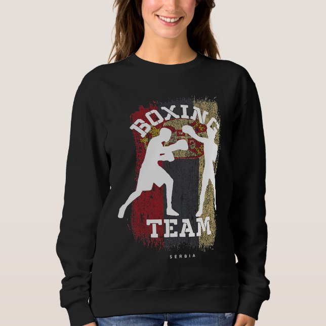Sweatshirt Boxing Serbia Combat Sports Fighter Boxing (Devant)