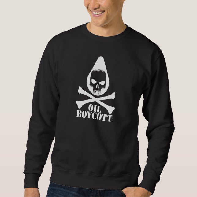Sweatshirt Boycott du pétrole (Devant)