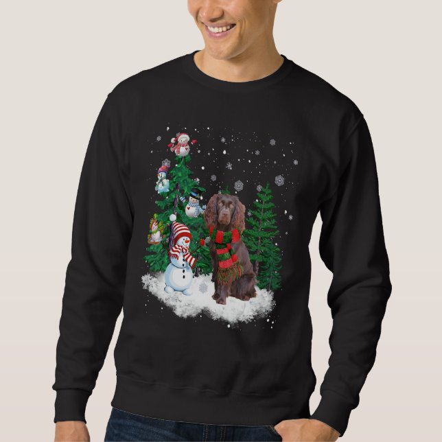 Sweatshirt Boykin Spaniel Chien Noël Snowman Xmas Tree Paj (Devant)
