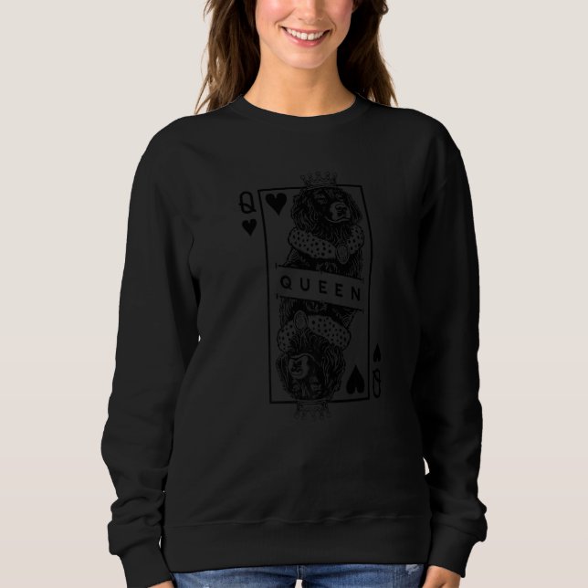 Sweatshirt Boykin Spaniel Queen Of Hearts Funny Dog Lover Pop (Devant)