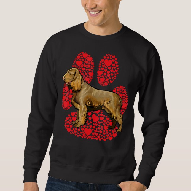 Sweatshirt Boykin Spaniel Saint-Valentin Amour de Chien Patte (Devant)