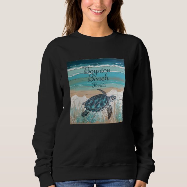 Sweatshirt Boynton Beach Floride Mer Tortue Lover Côte Blu (Devant)