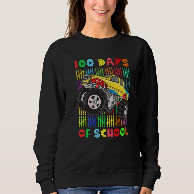 Sweatshirt Boys 100th Day of School Monster Truck 100 Days Sm (Devant)