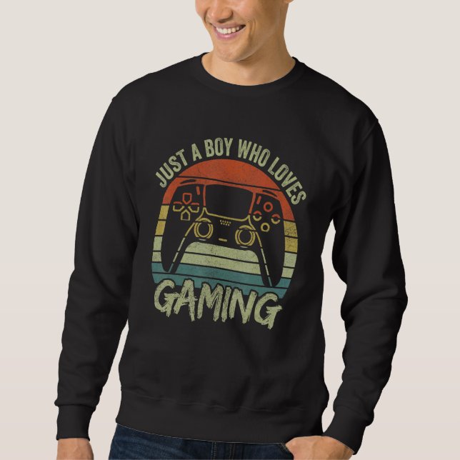Sweatshirt Boys Gamer Apparel Just A Boy Who Loves Gaming (Devant)